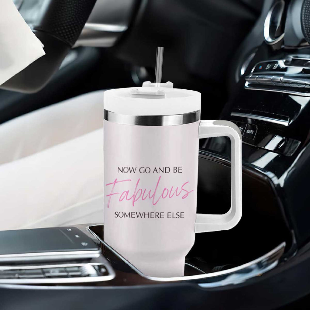 Funny Farewell Gift for Coworker Tumbler With Handle New Job Congrats Now Go And Be Fabulous TB09 Print Your Wear