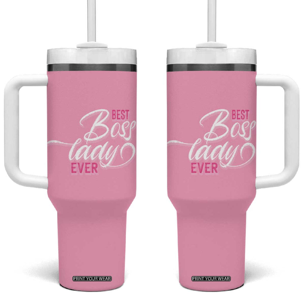 Gifts for Female Boss Tumbler With Handle Best Boss Lady Ever TB09 One Size: 40 oz Pink Print Your Wear