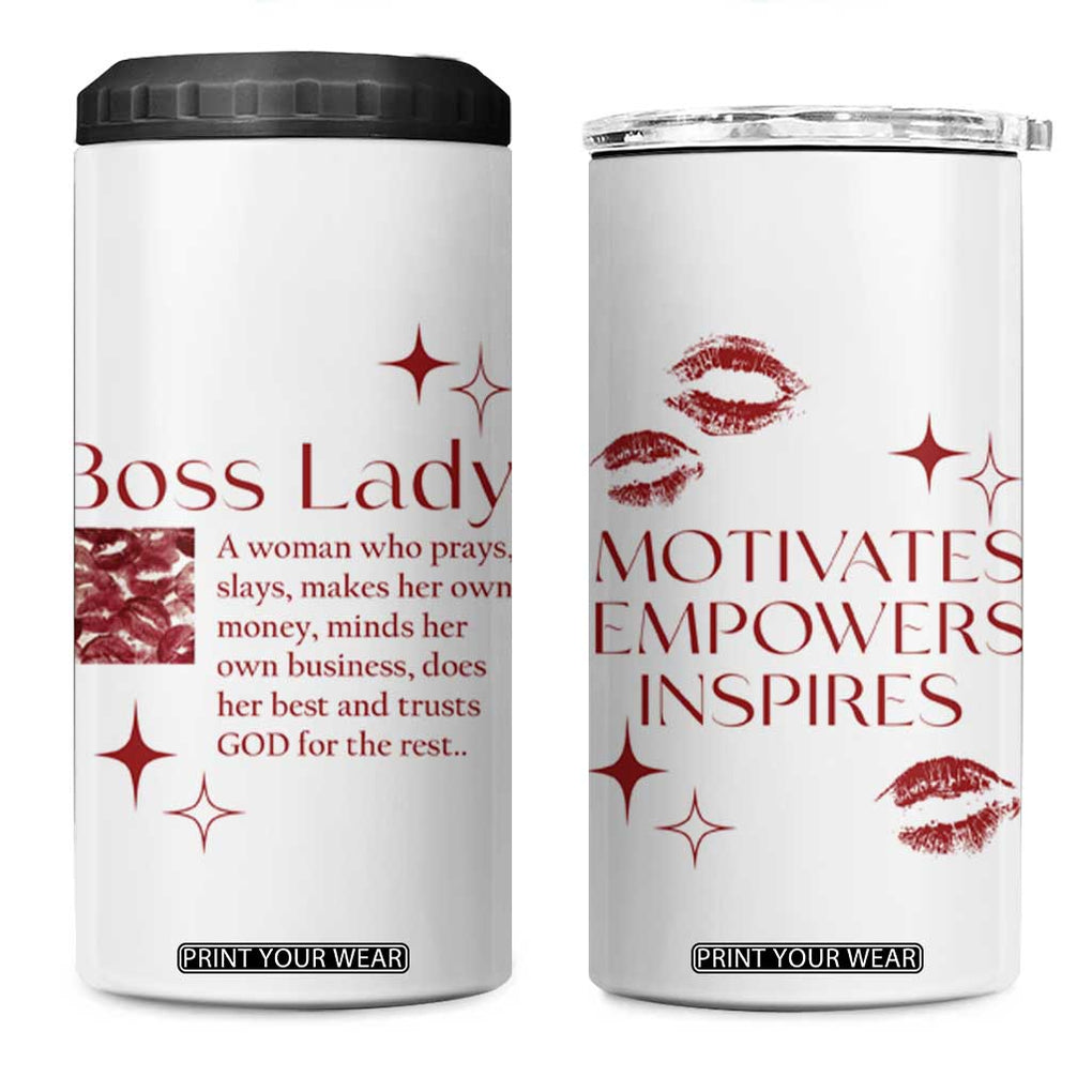 Best Boss Gifts for Women 4 in 1 Can Cooler Tumbler Boss Lady Definition Motivates Empowers Inspires TB09 One Size: 16 oz White Print Your Wear