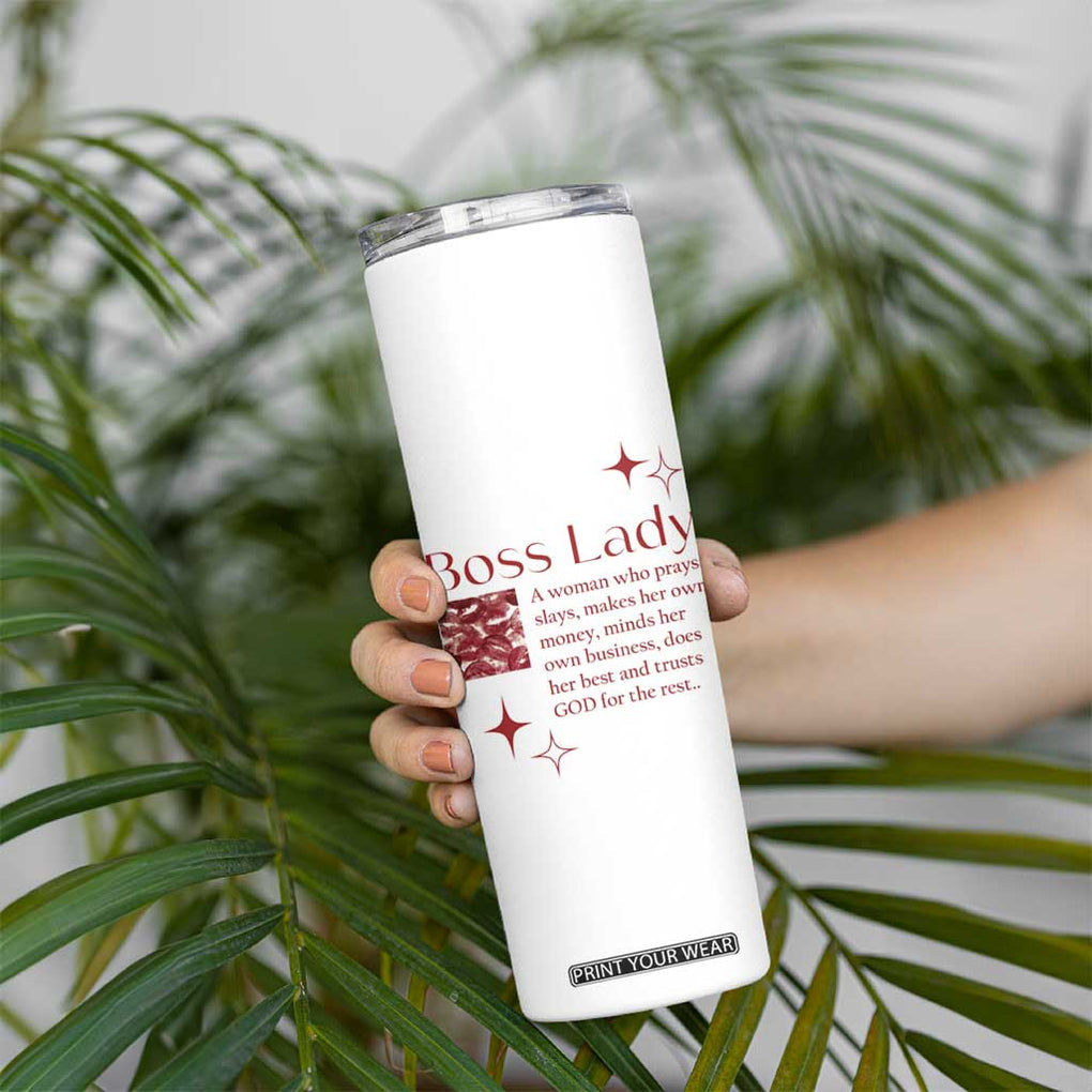 Best Boss Gifts for Women Skinny Tumbler Boss Lady Definition Motivates Empowers Inspires TB09 Print Your Wear