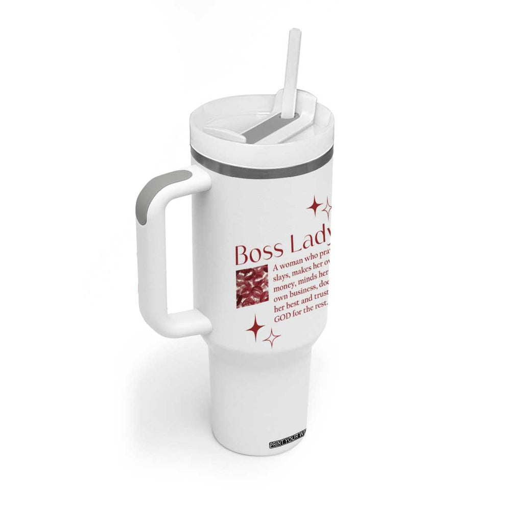 Best Boss Gifts for Women Tumbler With Handle Boss Lady Definition Motivates Empowers Inspires TB09 Print Your Wear