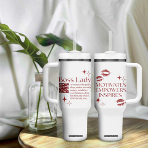 Best Boss Gifts for Women Tumbler With Handle Boss Lady Definition Motivates Empowers Inspires TB09 Print Your Wear