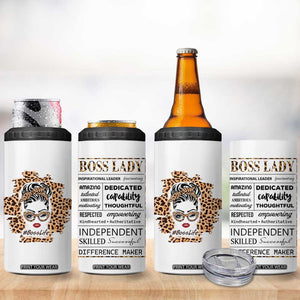 Best Boss Gifts for Women 4 in 1 Can Cooler Tumbler Boss Lady Life Leopard TB09 Print Your Wear