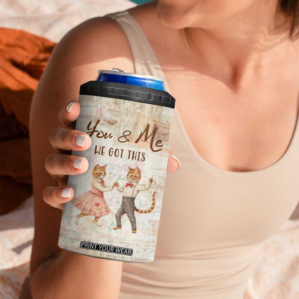 Cute Couple 4 in 1 Can Cooler Tumbler You And Me We Got This Vintage Cats TB09 Print Your Wear