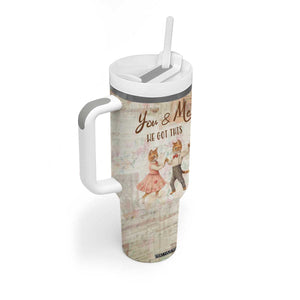 Cute Couple Tumbler With Handle You And Me We Got This Vintage Cats TB09 Print Your Wear