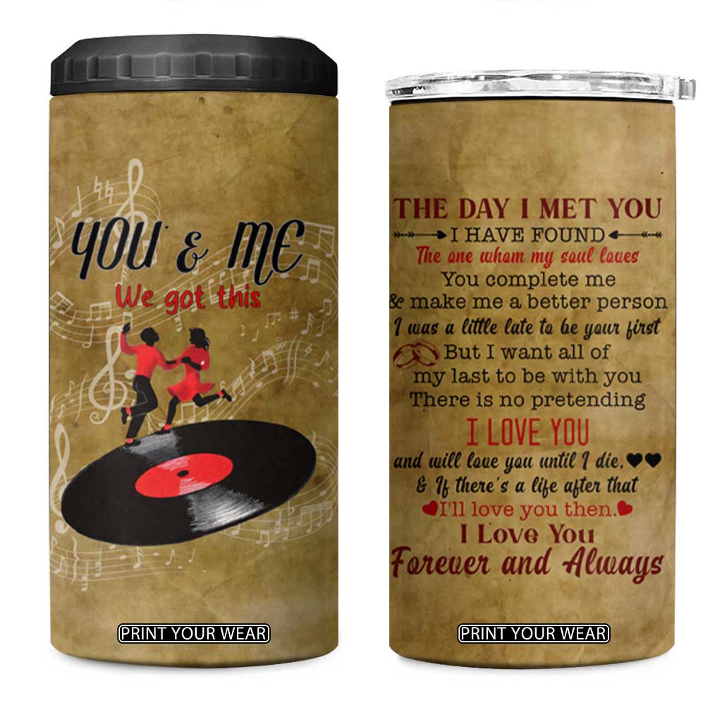 Gifts for Couple 4 in 1 Can Cooler Tumbler The Day I Met You Love You Forever And Always Valentine Anniversary TB09 One Size: 16 oz Old Paper Print Your Wear