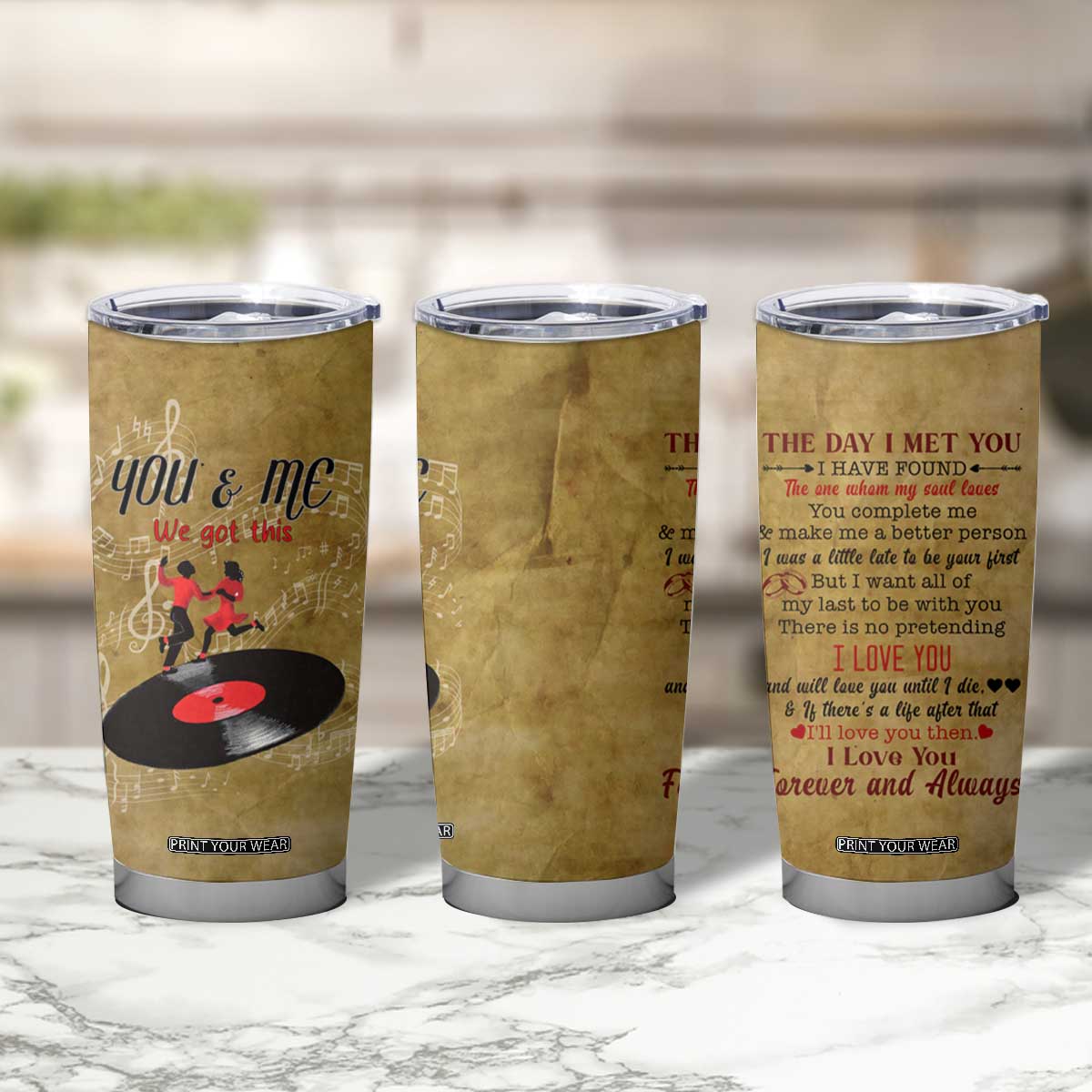 Gifts for Couple Tumbler Cup The Day I Met You Love You Forever And Always Valentine Anniversary TB09 Print Your Wear