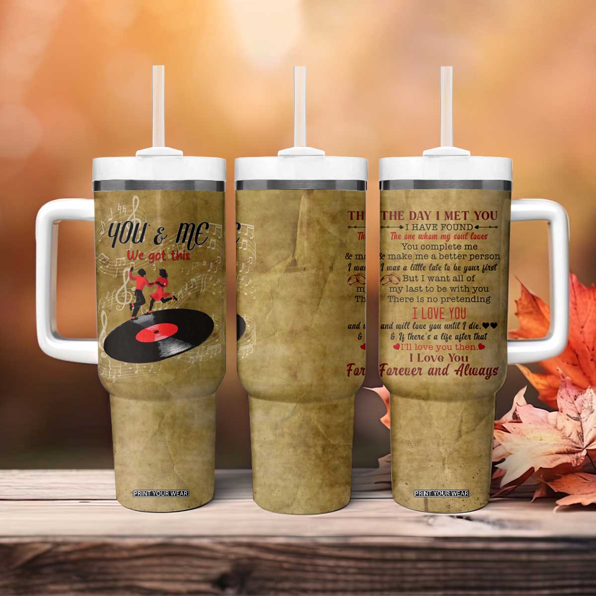Gifts for Couple Tumbler With Handle The Day I Met You Love You Forever And Always Valentine Anniversary TB09 Print Your Wear