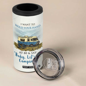 Romantic Gift for Couple 4 in 1 Can Cooler Tumbler I Want To Hold Your Hand At 80 Valentine Anniversary TB09 Print Your Wear