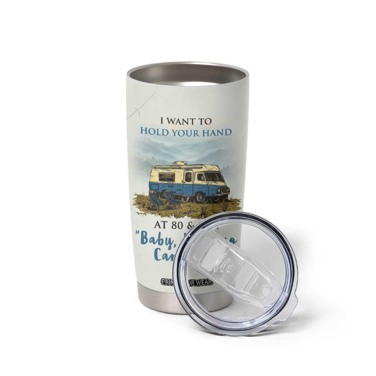 Romantic Gift for Couple Tumbler Cup I Want To Hold Your Hand At 80 Valentine Anniversary TB09 Print Your Wear