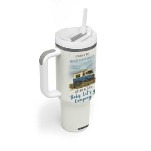 Romantic Gift for Couple Tumbler With Handle I Want To Hold Your Hand At 80 Valentine Anniversary TB09 Print Your Wear