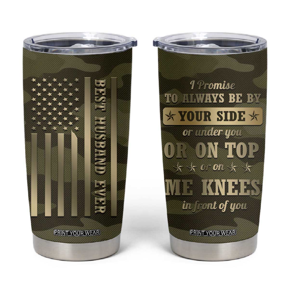 Valentines Day Gifts for Him Tumbler Cup Best Husband Ever Valentine Anniversary Birthday TB09 Camouflage Print Your Wear