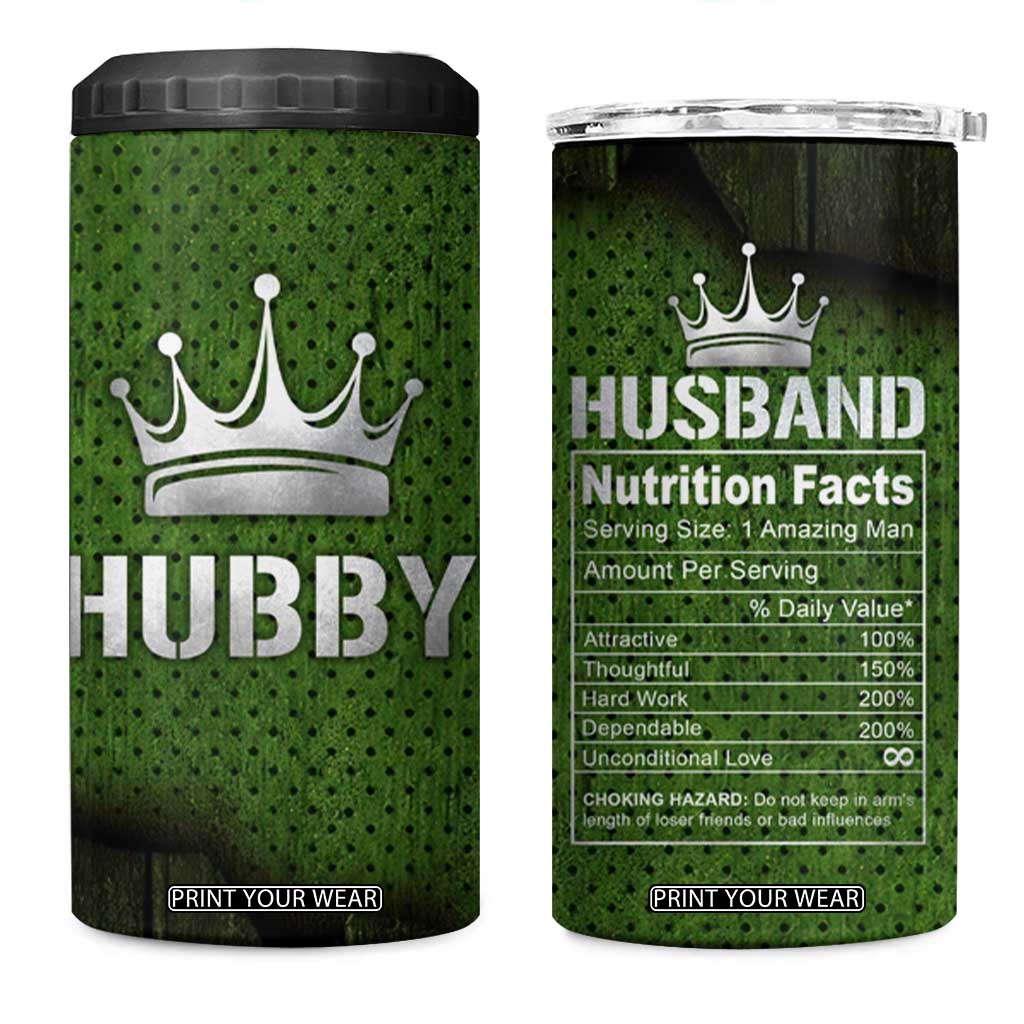 Gifts for Husband 4 in 1 Can Cooler Tumbler Hubby Valentine Anniversary Birthday TB09 One Size: 16 oz Dark Green Print Your Wear