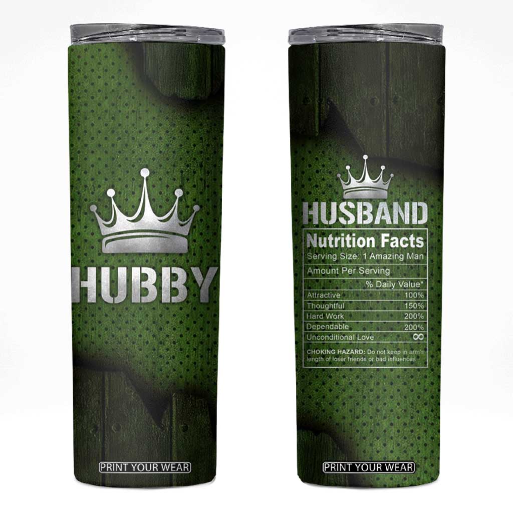 Gifts for Husband Skinny Tumbler Hubby Valentine Anniversary Birthday TB09 Dark Green Print Your Wear