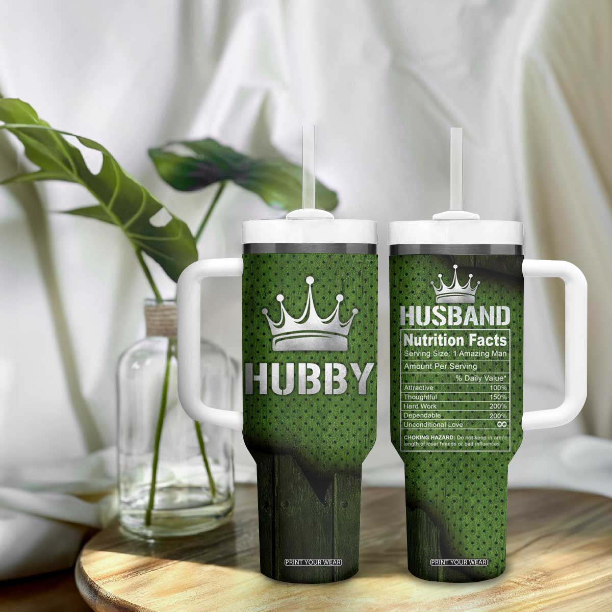 Gifts for Husband Tumbler With Handle Hubby Valentine Anniversary Birthday TB09 Print Your Wear
