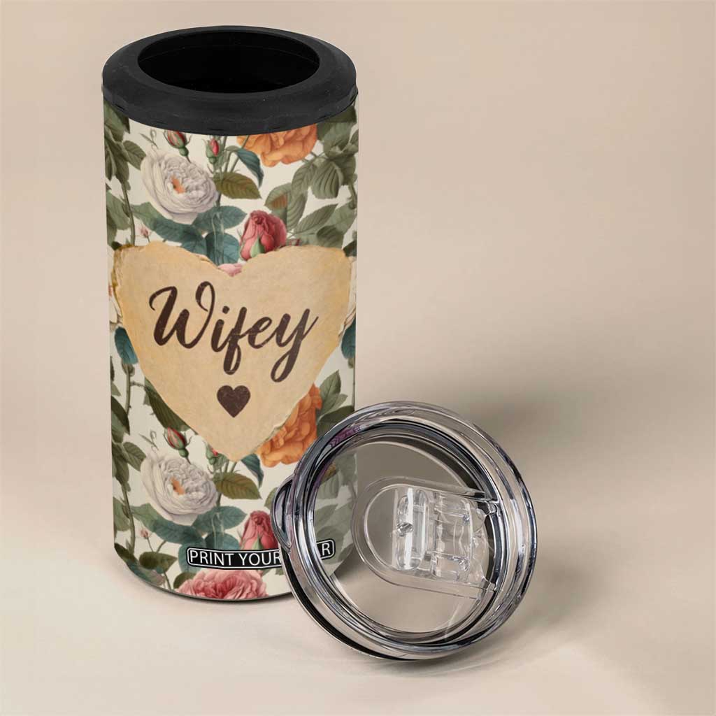 Valentines Day Gifts for Her 4 in 1 Can Cooler Tumbler Best Wife Ever TB09 Print Your Wear