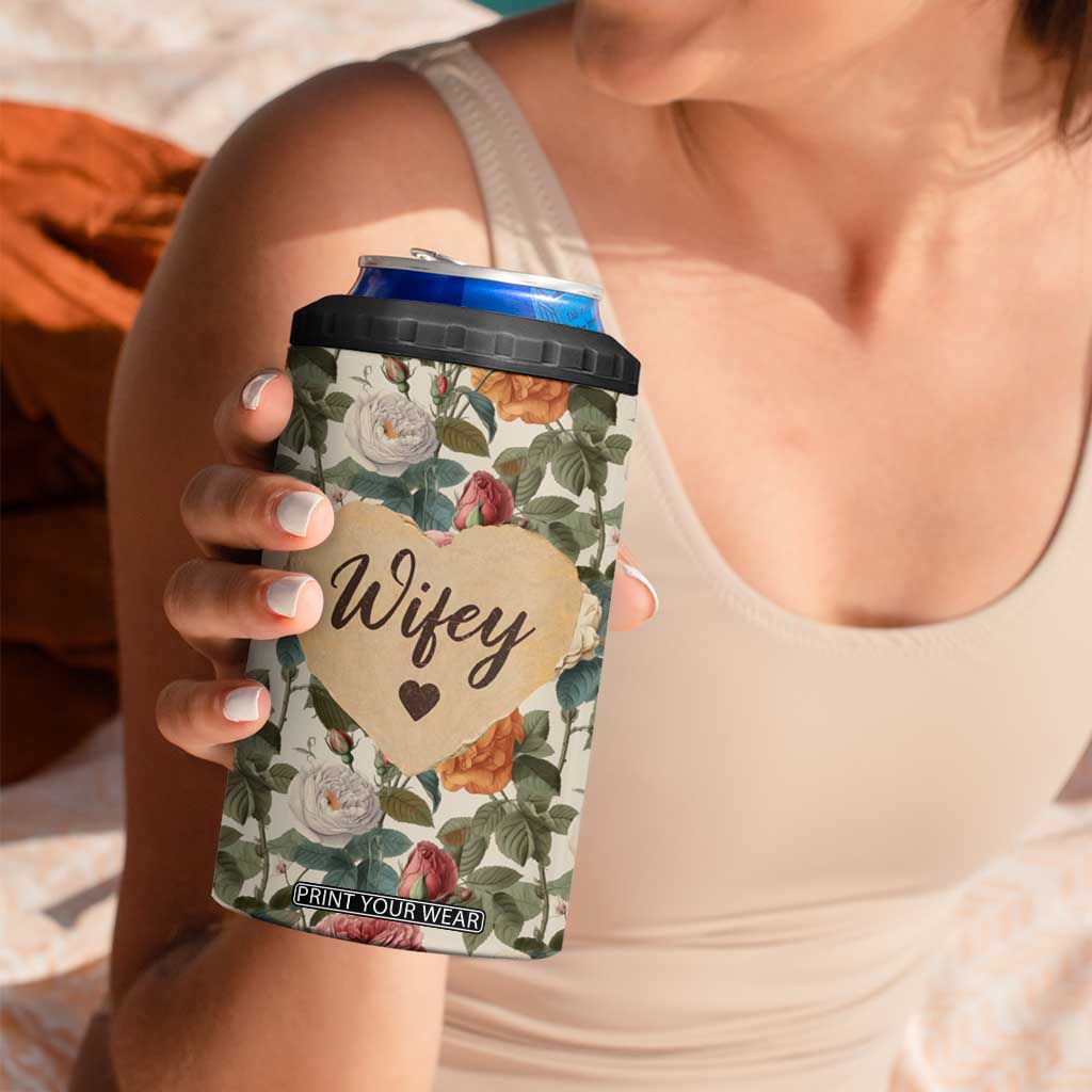 Valentines Day Gifts for Her 4 in 1 Can Cooler Tumbler Best Wife Ever TB09 Print Your Wear