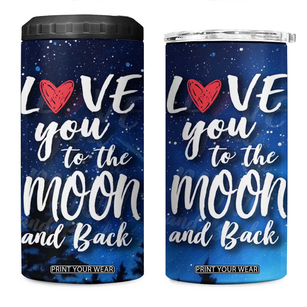 Romantic Gift for Couple 4 in 1 Can Cooler Tumbler Love You To The Moon And Back TB09 One Size: 16 oz Night Sky Print Your Wear