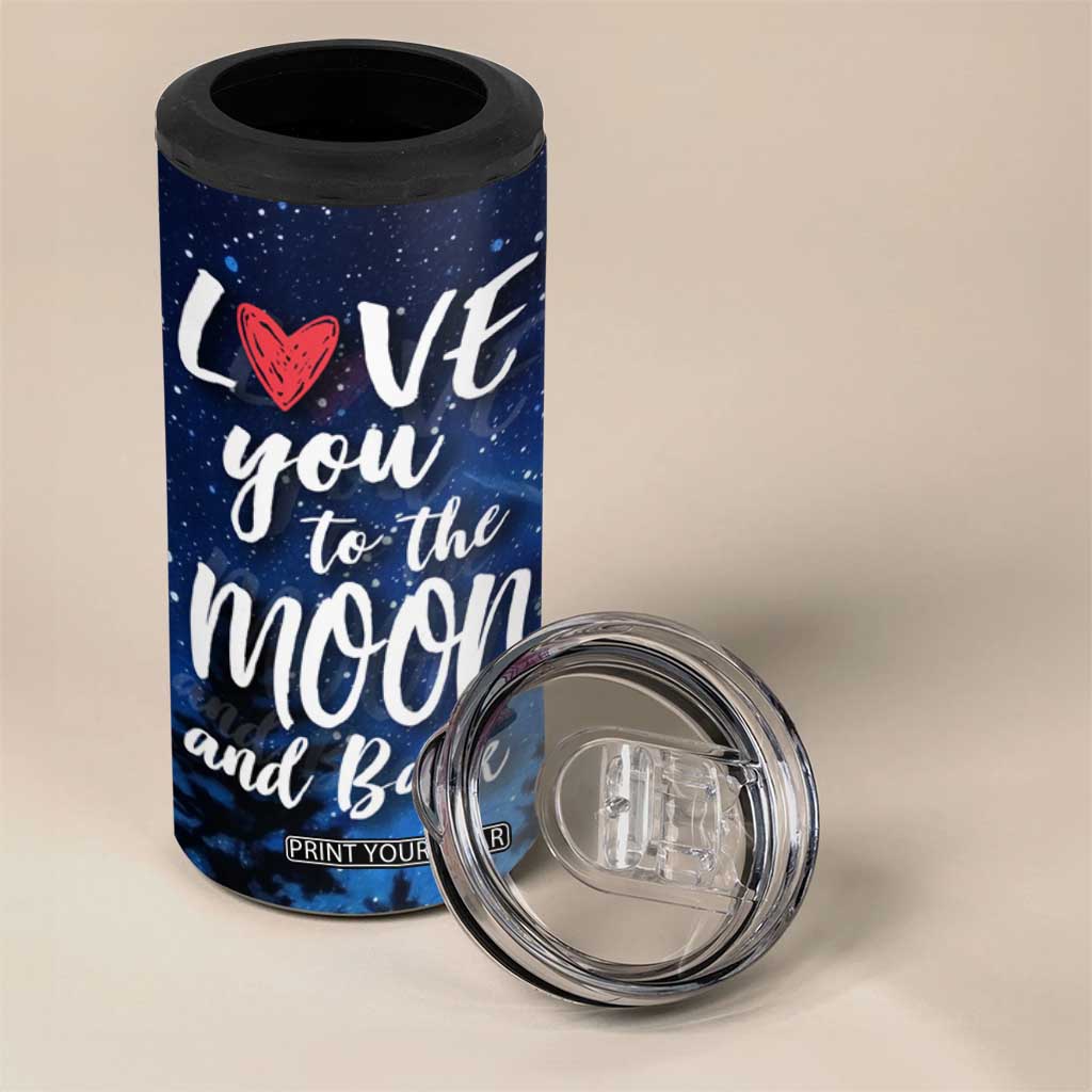 Romantic Gift for Couple 4 in 1 Can Cooler Tumbler Love You To The Moon And Back TB09 Print Your Wear