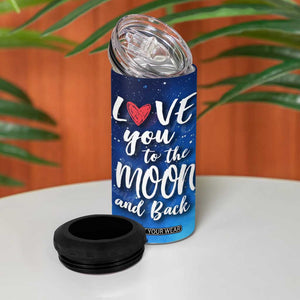 Romantic Gift for Couple 4 in 1 Can Cooler Tumbler Love You To The Moon And Back TB09 Print Your Wear