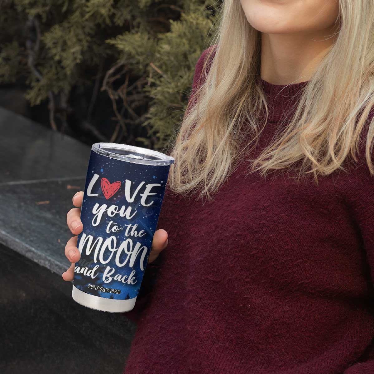 Romantic Gift for Couple Tumbler Cup Love You To The Moon And Back TB09 Print Your Wear