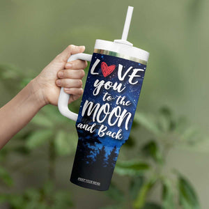 Romantic Gift for Couple Tumbler With Handle Love You To The Moon And Back TB09 Print Your Wear