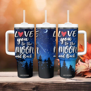 Romantic Gift for Couple Tumbler With Handle Love You To The Moon And Back TB09 Print Your Wear