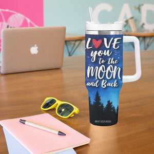 Romantic Gift for Couple Tumbler With Handle Love You To The Moon And Back TB09 Print Your Wear