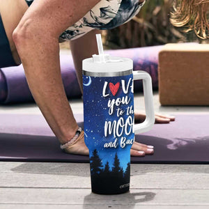 Romantic Gift for Couple Tumbler With Handle Love You To The Moon And Back TB09 Print Your Wear