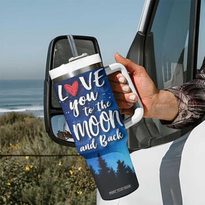 Romantic Gift for Couple Tumbler With Handle Love You To The Moon And Back TB09 Print Your Wear