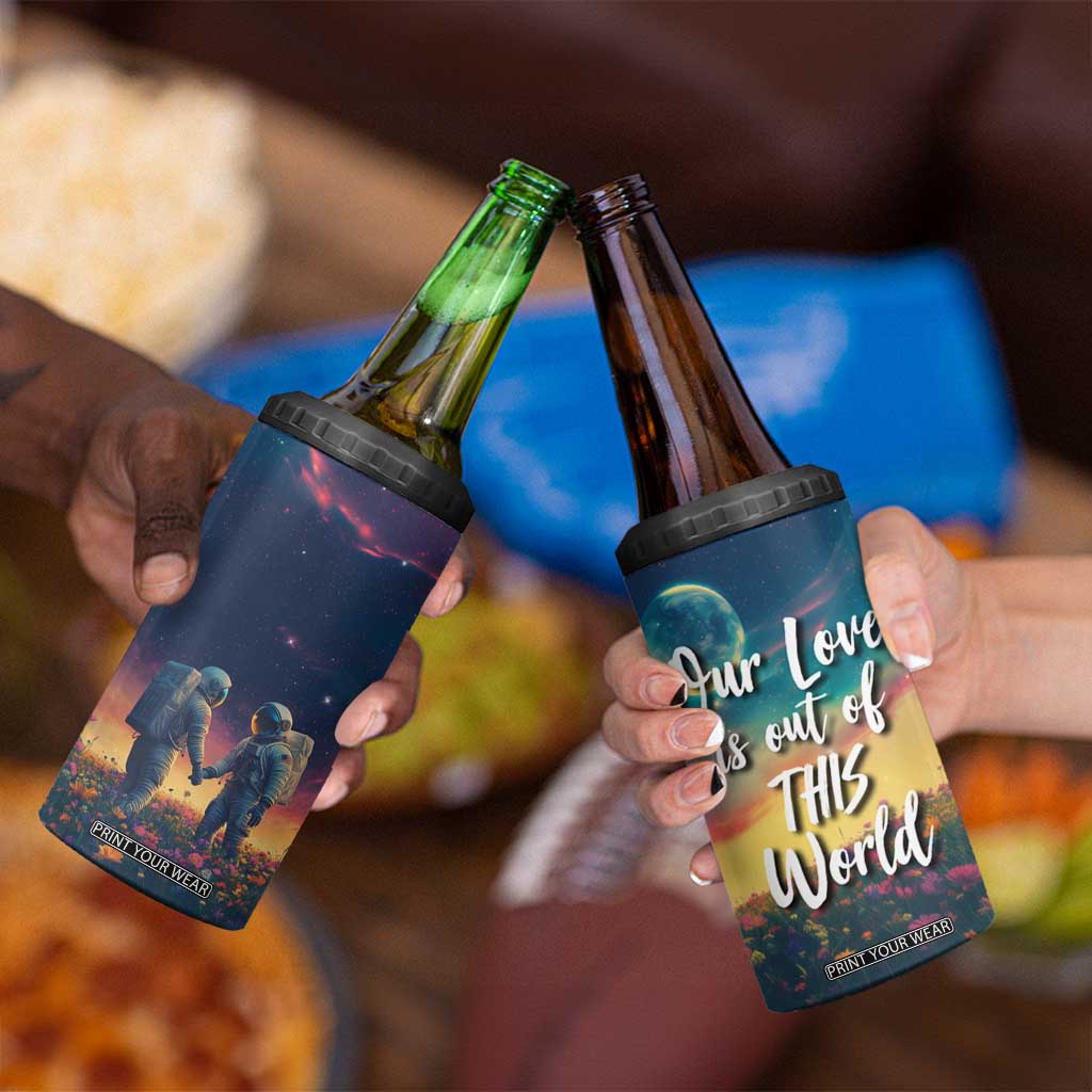 Romantic Gift for Couple 4 in 1 Can Cooler Tumbler Our Love Is Out Of This World TB09 Print Your Wear