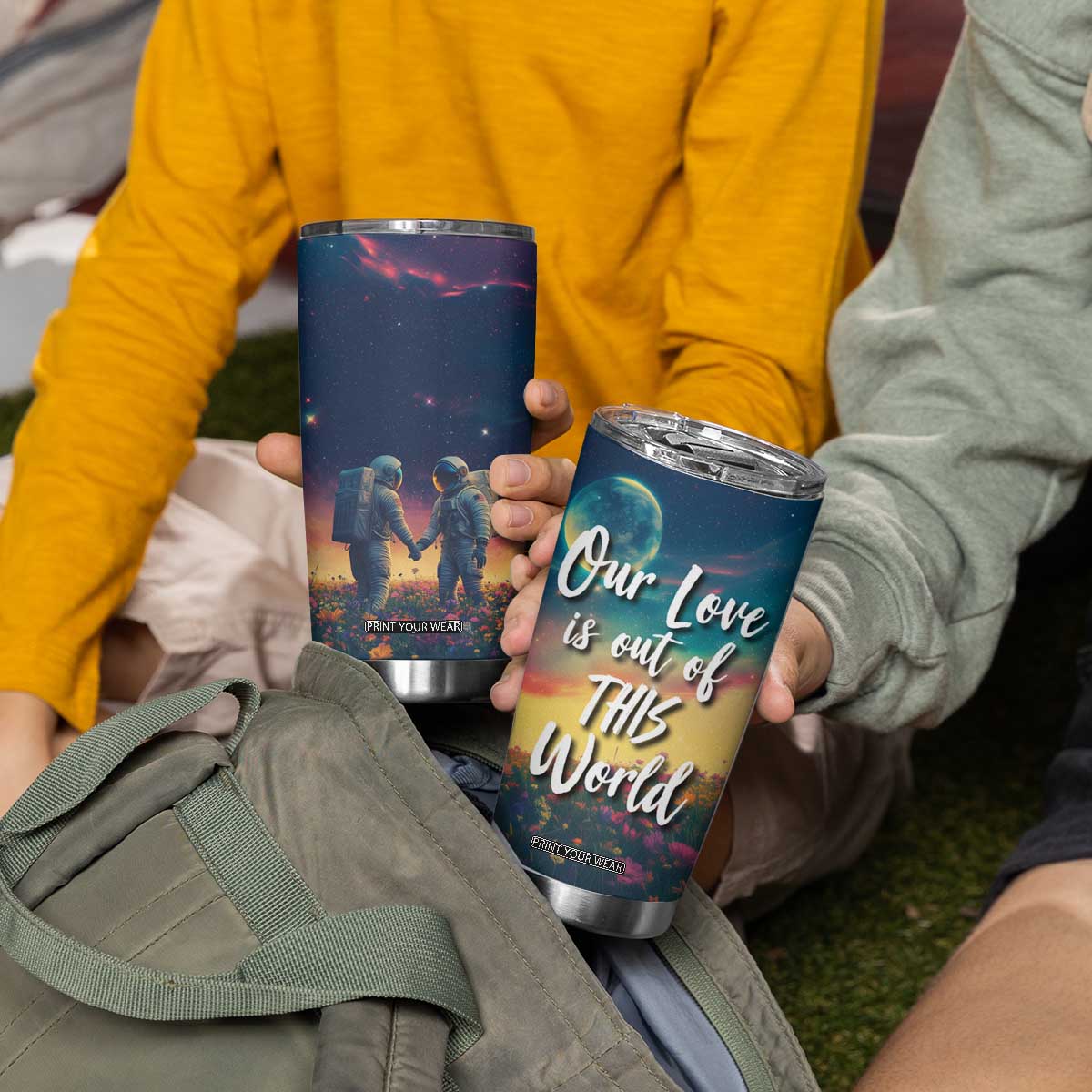 Romantic Gift for Couple Tumbler Cup Our Love Is Out Of This World TB09 Print Your Wear
