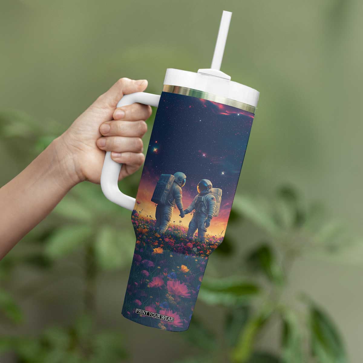 Romantic Gift for Couple Tumbler With Handle Our Love Is Out Of This World TB09 Print Your Wear