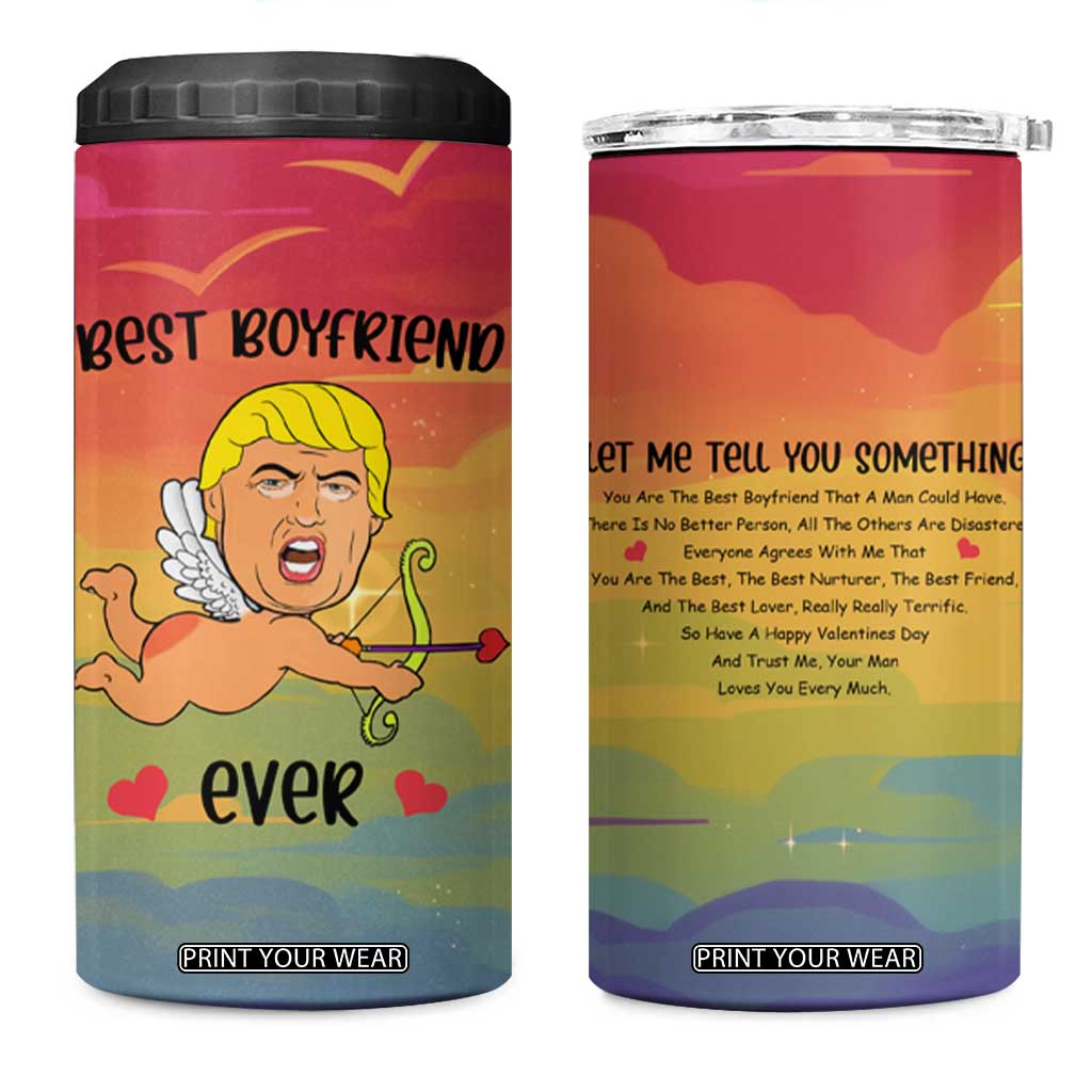 Gifts for Gay Boyfriend 4 in 1 Can Cooler Tumbler Funny Trump Cupid Best Boyfriend Ever TB09 One Size: 16 oz Rainbow Print Your Wear