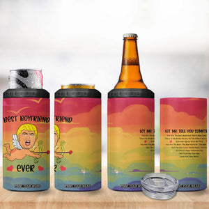 Gifts for Gay Boyfriend 4 in 1 Can Cooler Tumbler Funny Trump Cupid Best Boyfriend Ever TB09 Print Your Wear
