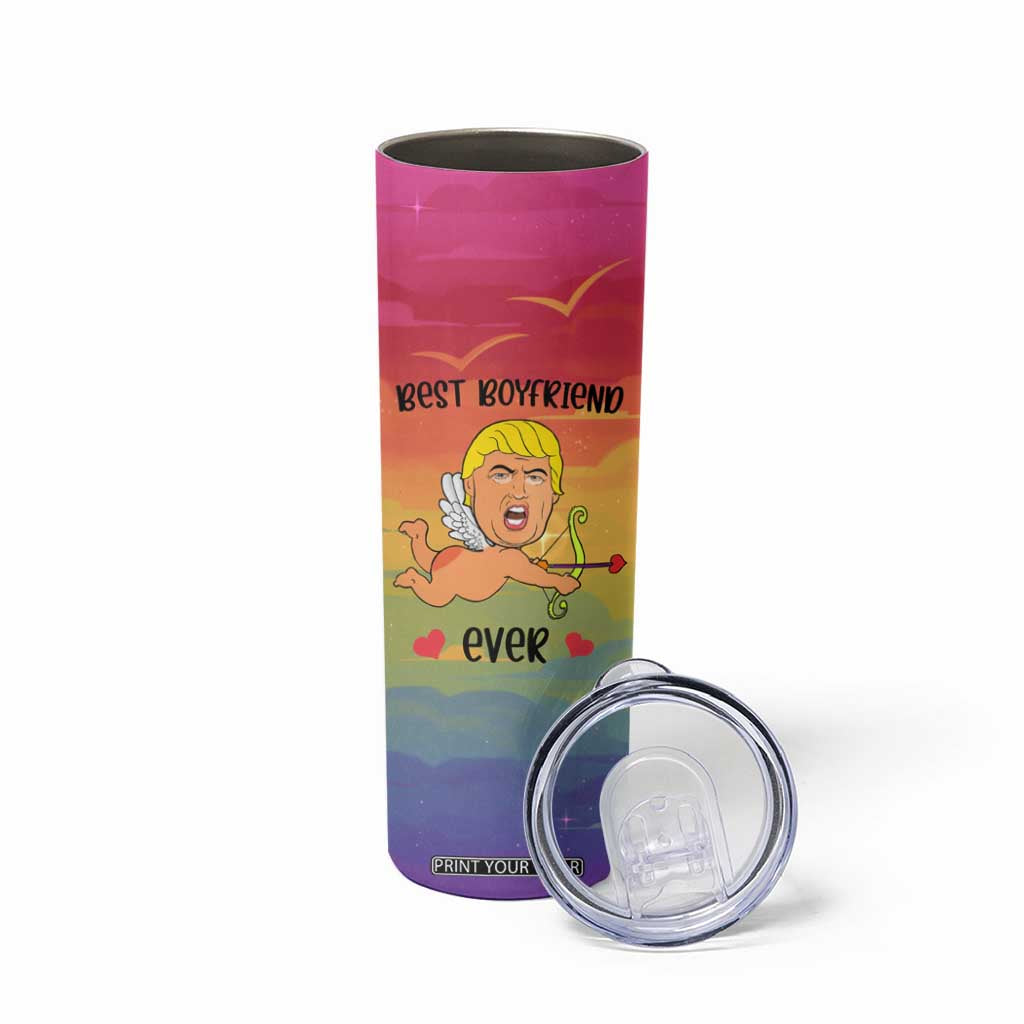Gifts for Gay Boyfriend Skinny Tumbler Funny Trump Cupid Best Boyfriend Ever TB09 Print Your Wear