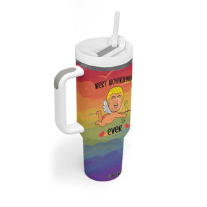 Gifts for Gay Boyfriend Tumbler With Handle Funny Trump Cupid Best Boyfriend Ever TB09 Print Your Wear
