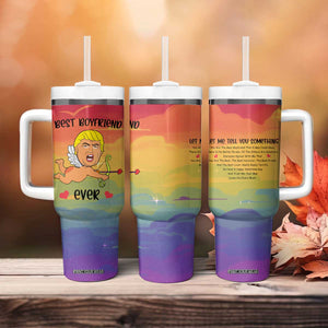 Gifts for Gay Boyfriend Tumbler With Handle Funny Trump Cupid Best Boyfriend Ever TB09 Print Your Wear
