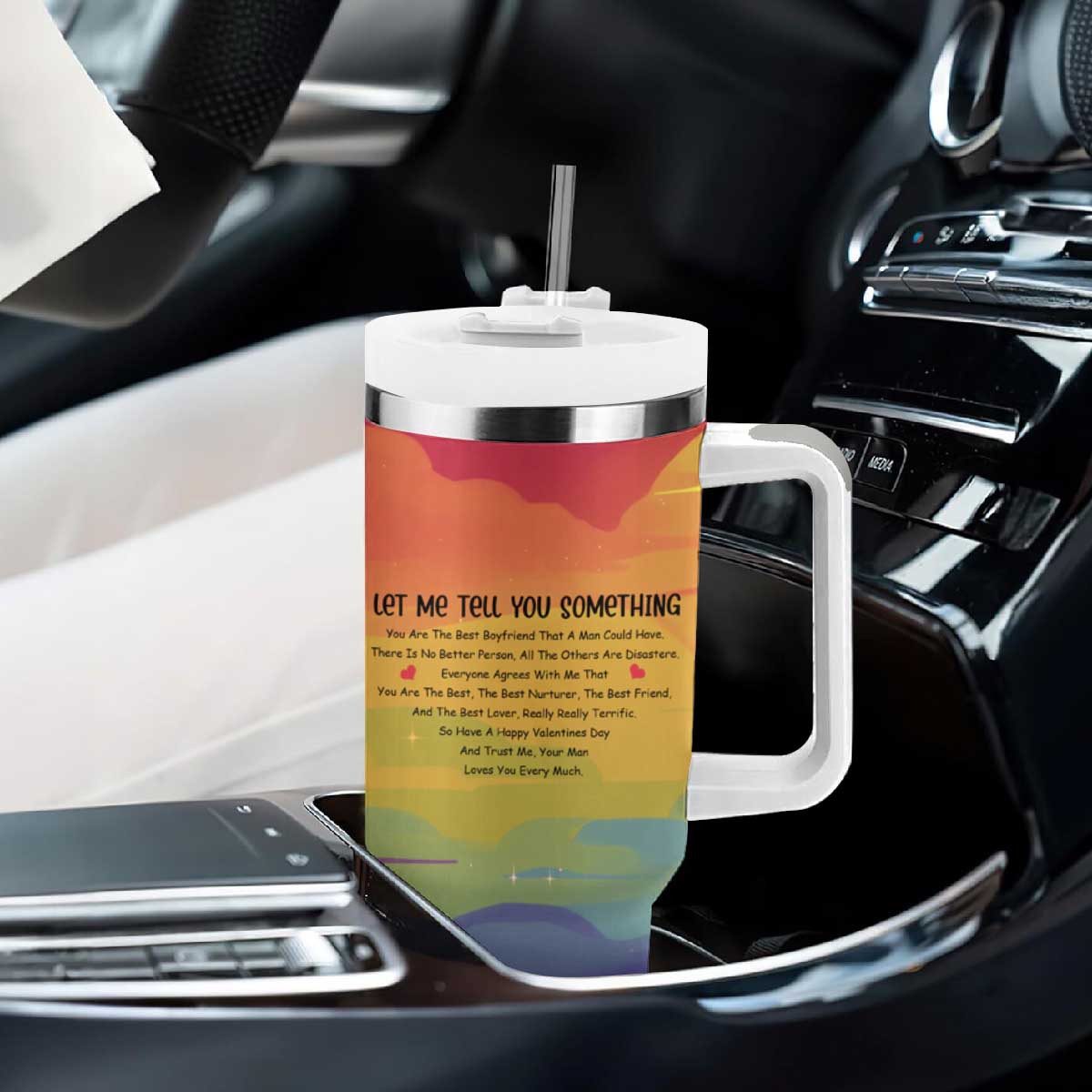Gifts for Gay Boyfriend Tumbler With Handle Funny Trump Cupid Best Boyfriend Ever TB09 Print Your Wear