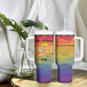 Gifts for Gay Boyfriend Tumbler With Handle Funny Trump Cupid Best Boyfriend Ever TB09 Print Your Wear