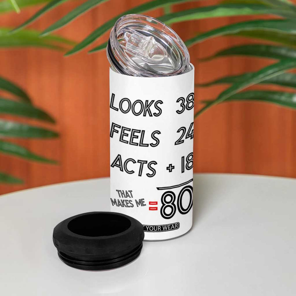 Funny 80th Birthday 4 in 1 Can Cooler Tumbler Happy 1944 80 Years Old Birthday Gifts TB10 Print Your Wear