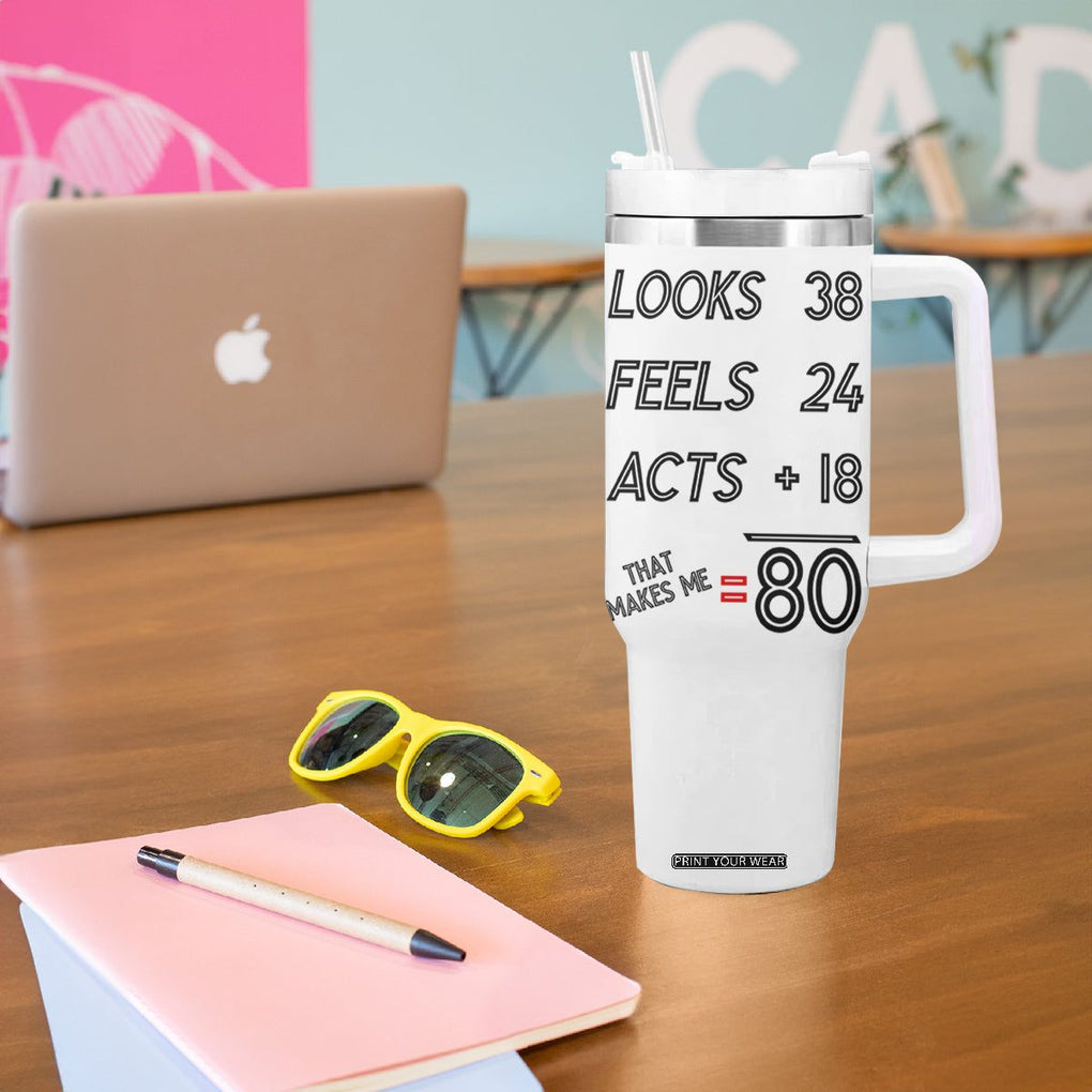 Funny 80th Birthday Tumbler With Handle Happy 1944 80 Years Old Birthday Gifts TB10 Print Your Wear