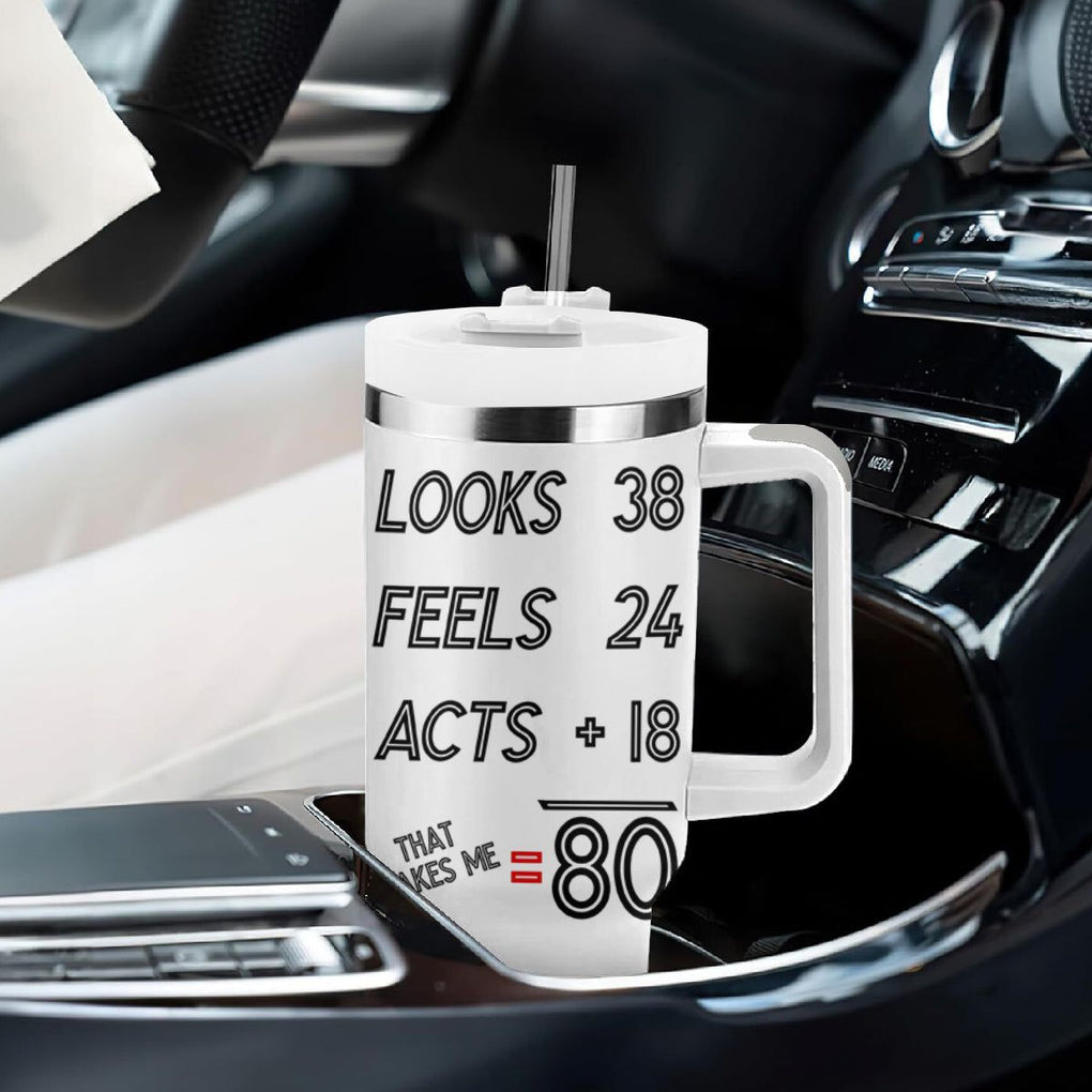 Funny 80th Birthday Tumbler With Handle Happy 1944 80 Years Old Birthday Gifts TB10 Print Your Wear