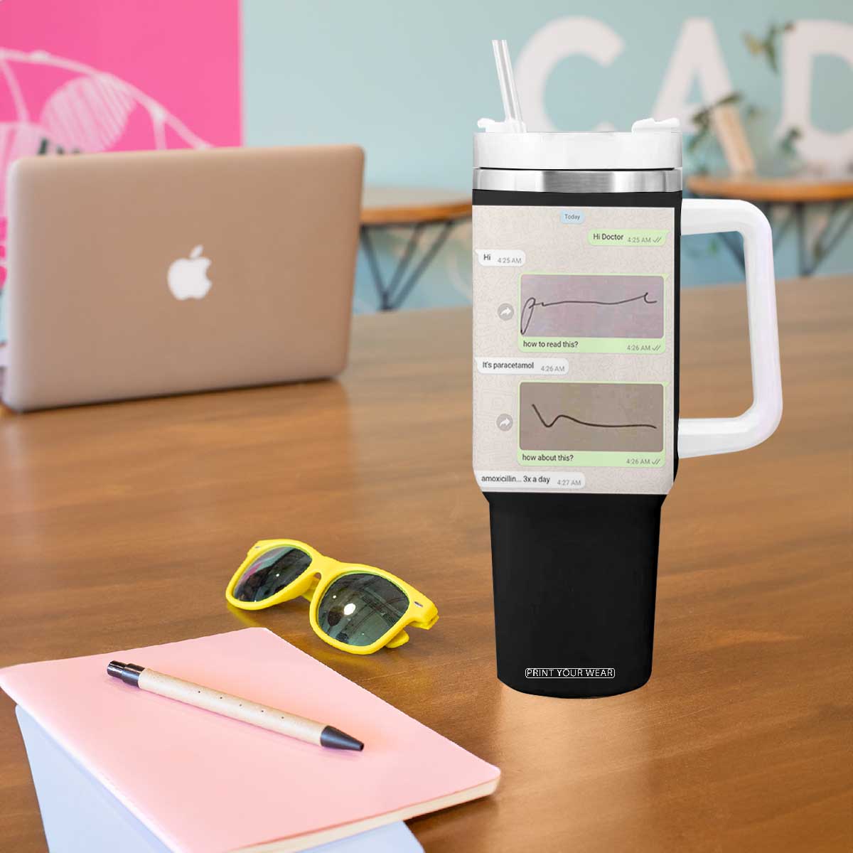 Doctor Gifts Tumbler With Handle A Wise Doctor Once Wrote Funny Thank You Gift TB10 Print Your Wear