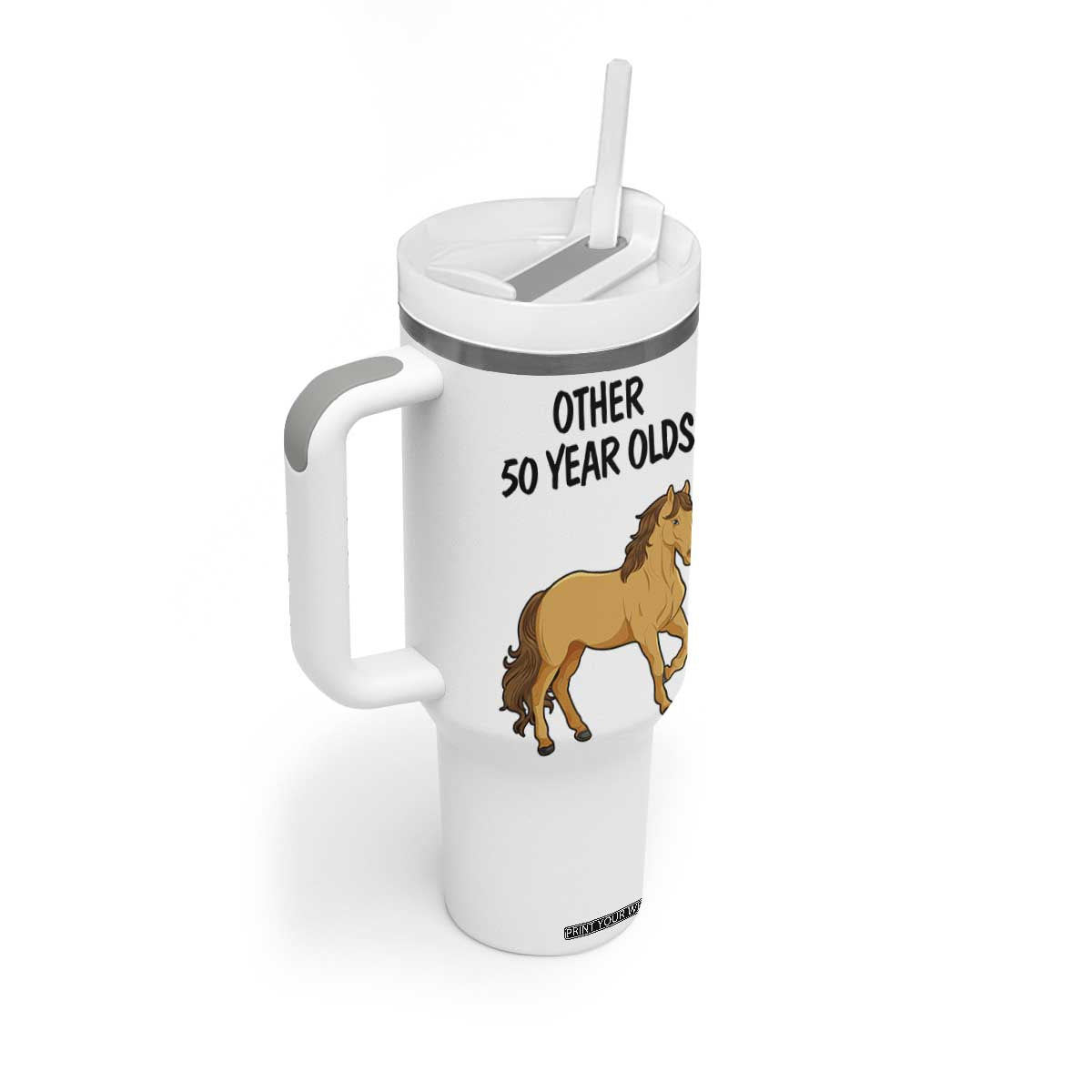 50th Birthday Tumbler With Handle Funny Dancing Unicorn 1976 Other 50 Year Olds TB10 Print Your Wear