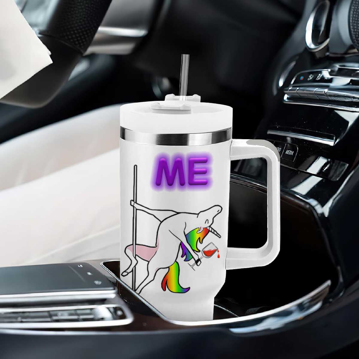50th Birthday Tumbler With Handle Funny Dancing Unicorn 1976 Other 50 Year Olds TB10 Print Your Wear