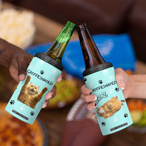 Cute Cat Coffee 4 in 1 Can Cooler Tumbler Catffeinated Decaf Coffee Mug TB10 Print Your Wear