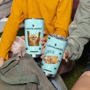 Cute Cat Coffee Tumbler Cup Catffeinated Decaf Coffee Mug TB10 Print Your Wear