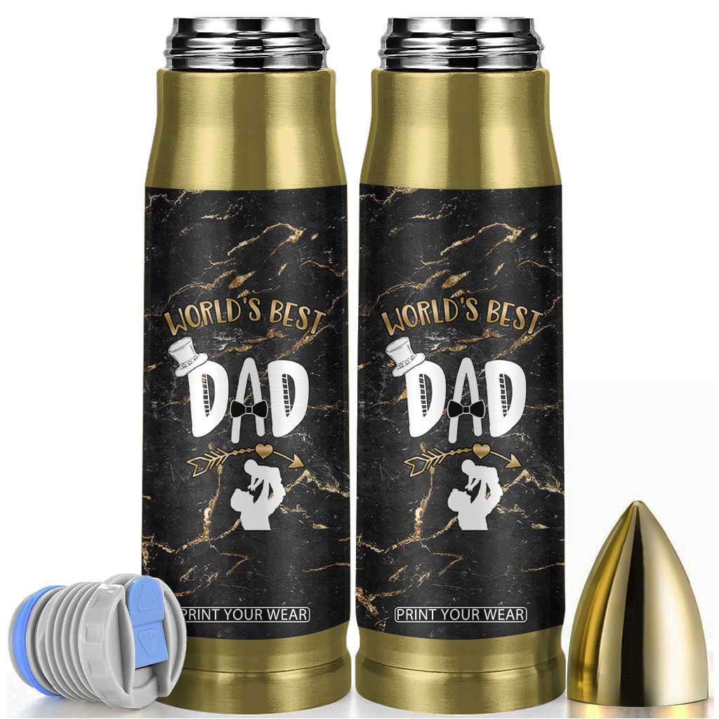Father's Day Gift For Dad Bullet Tumbler World's Best Dad Daddy TB10 Black Print Your Wear