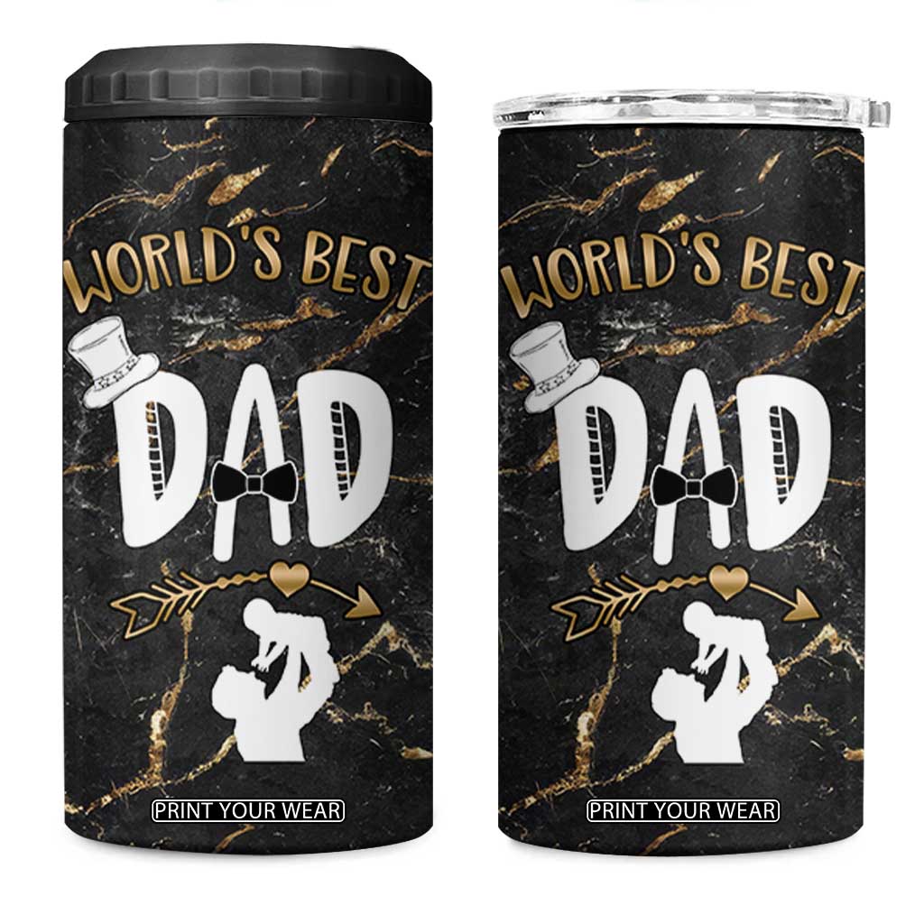 Father's Day Gift For Dad 4 in 1 Can Cooler Tumbler World's Best Dad Daddy TB10 One Size: 16 oz Black Print Your Wear